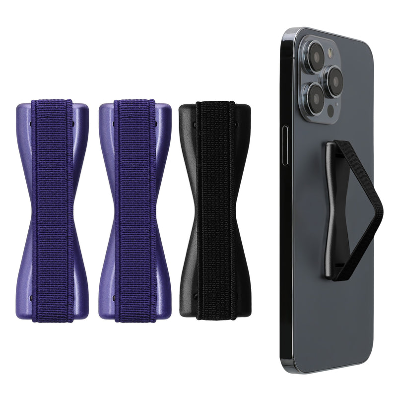 kwmobile Smartphone Finger Holder Set - Mobile Phone Grip Holder One-Hand Operation - 3x Mobile Phone Holder