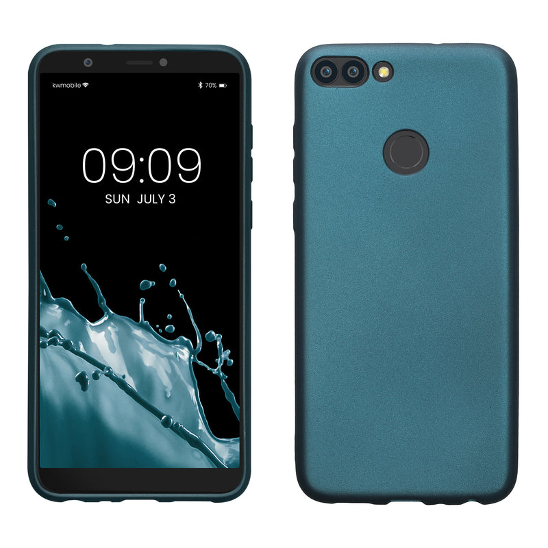 kwmobile Case for Huawei Enjoy 7S / P Smart (2017) - Metallic Shimmering Silicone Protective Case Cover