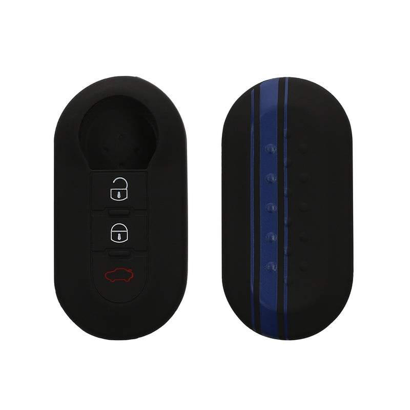 kwmobile Car Key Cover compatible with Fiat Lancia 3-Button Flip Car Key Cover
