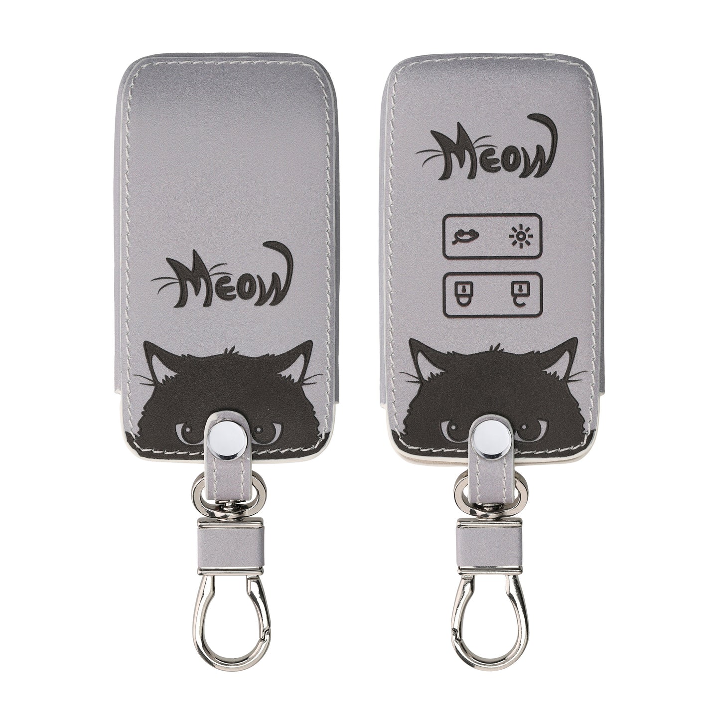 kwmobile Car Key Cover Compatible with Renault 4-Button Smartkey (Keyless Go Only) Faux Leather Protective Case Key Fob Cover