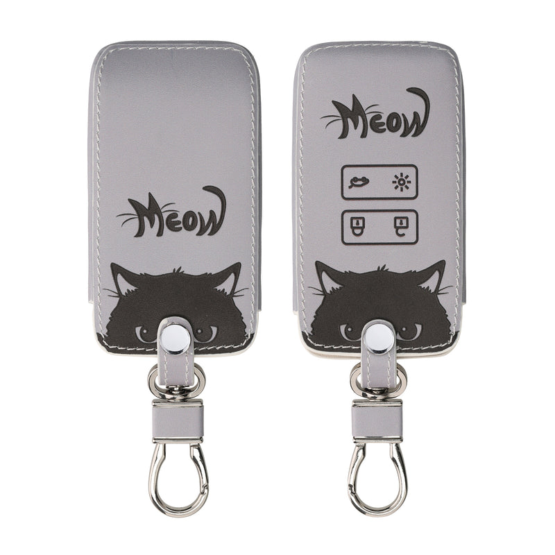 kwmobile Car Key Cover Compatible with Renault 4-Button Smartkey (Keyless Go Only) Faux Leather Protective Case Key Fob Cover