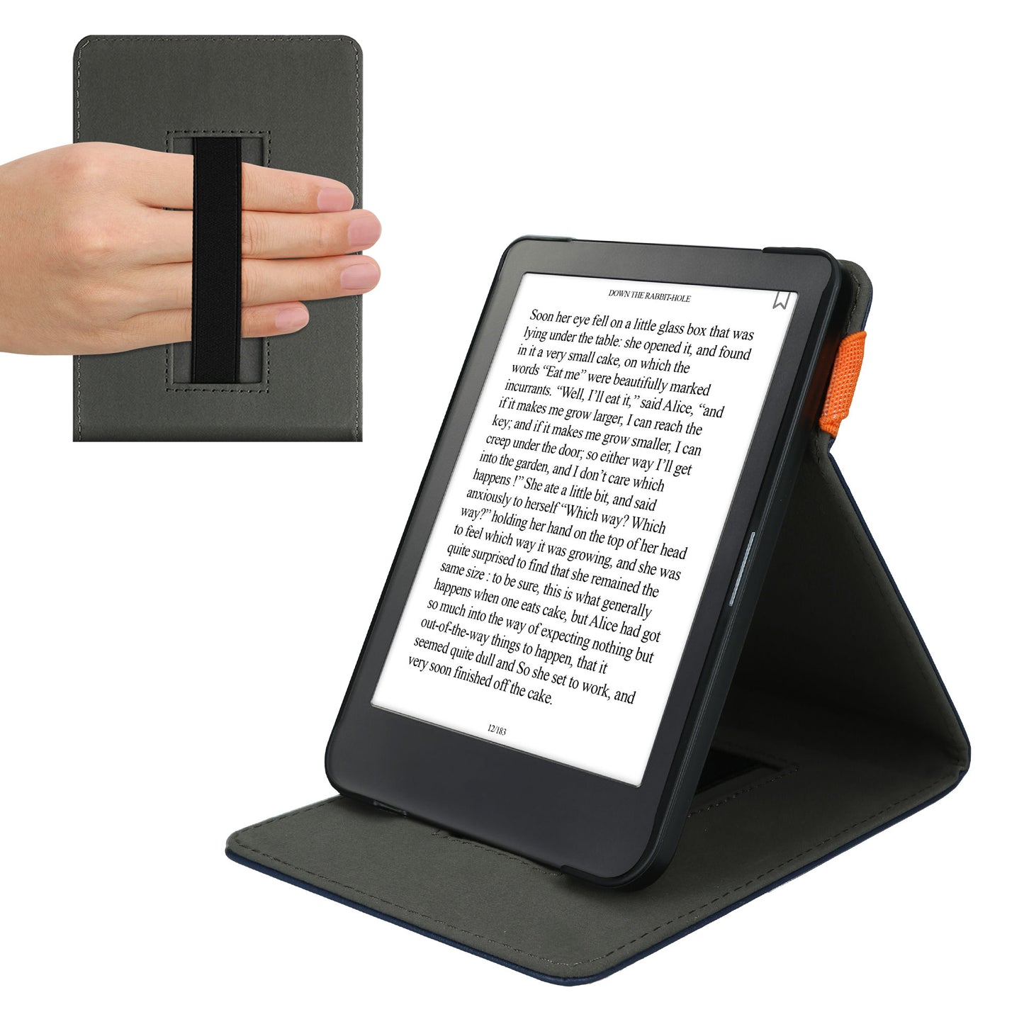kwmobile Case compatible with Kobo Clara HD - e-Reader Cover with Loop Stand