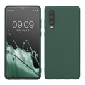 kwmobile Hülle kompatibel mit Huawei P30 Hülle - weiches TPU Silikon Case - Cover geeignet für kabelloses Laden - Tannengrün Tannengrün  