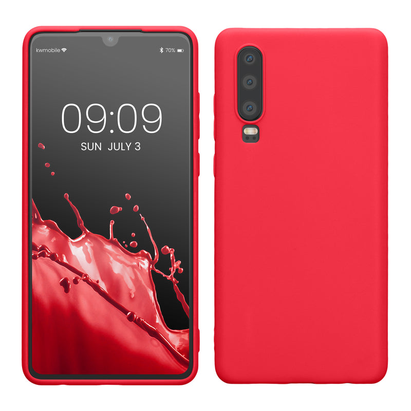 kwmobile Hülle kompatibel mit Huawei P30 Hülle - weiches TPU Silikon Case - Cover geeignet für kabelloses Laden - Neon Pink Neon Pink  