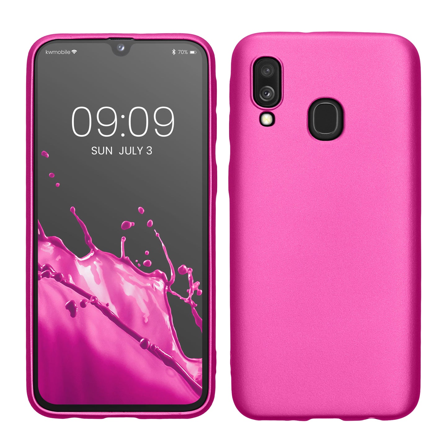 kwmobile Phone Case for Samsung Galaxy A40 - Metallic Shimmering Silicone Case - Protective Cover
