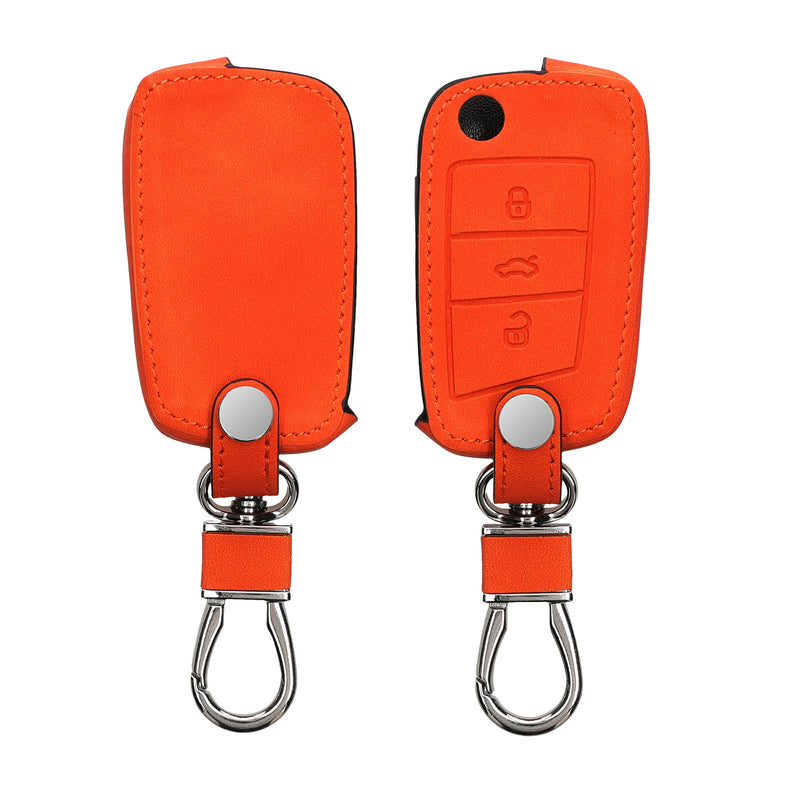 kwmobile Car Key Cover Compatible with VW Golf 7 MK7 3-Button Car Key Fob Faux Leather Protector Key Cover