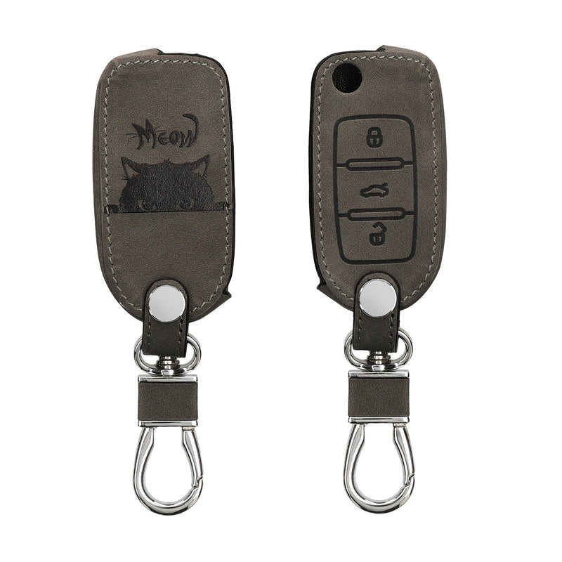 kwmobile Car Key Fob Cover Compatible with VW Golf 7 MK7 3-Button Car Key Artificial Leather Protective Cover Key Case