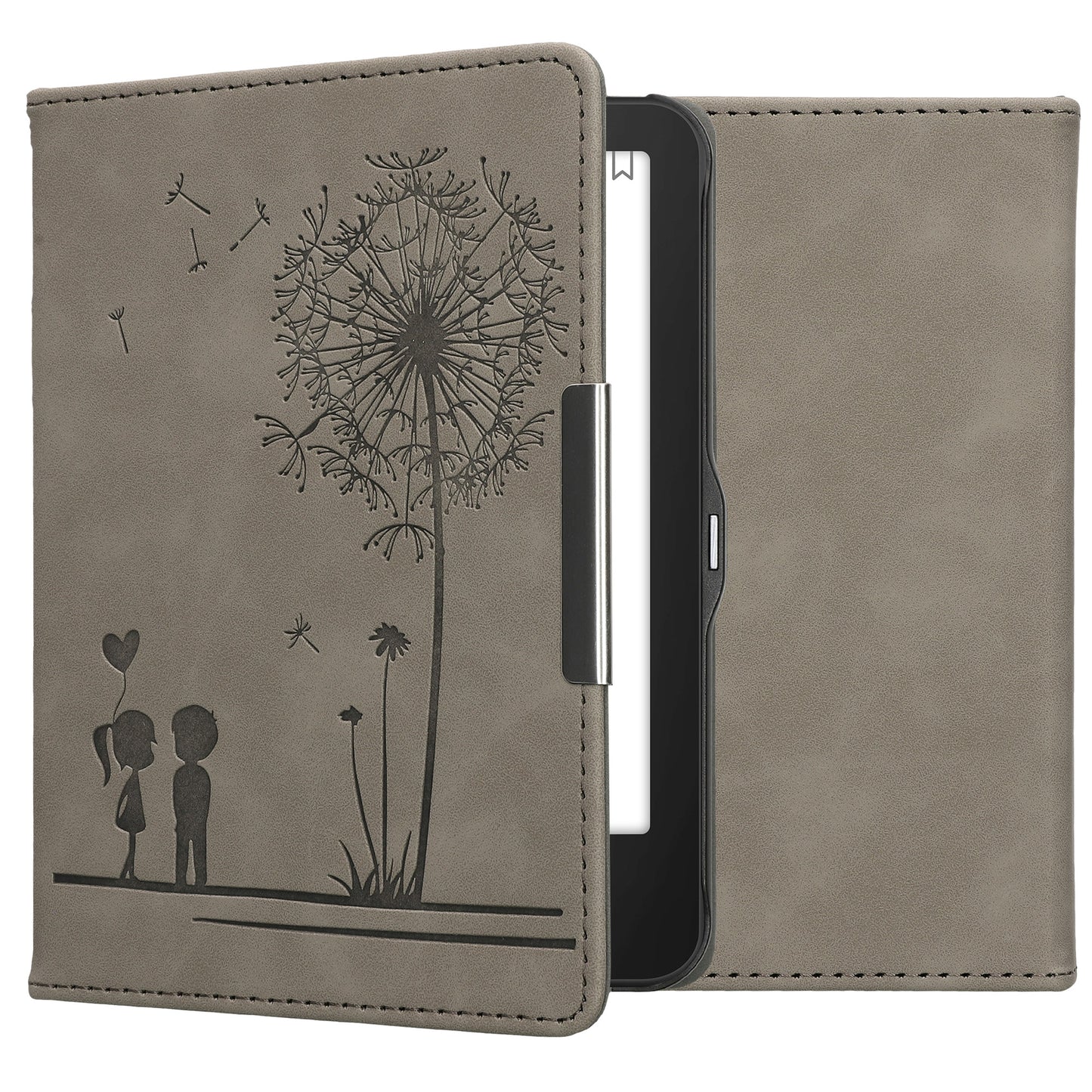 kwmobile Protective Case for Tolino Vision 1 / 2 / 3 / 4 HD Cover - eReader Case Made of Faux Leather with Auto Sleep Function - Compass Vintage