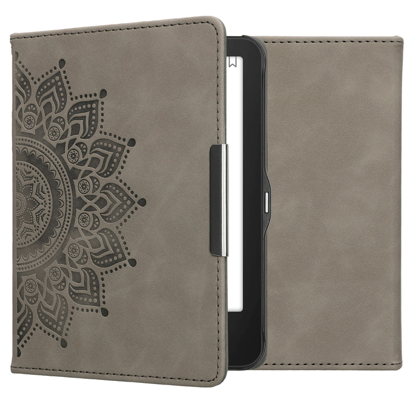 kwmobile Protective Case for Tolino Vision 1 / 2 / 3 / 4 HD Cover - eReader Case Made of Faux Leather with Auto Sleep Function - Compass Vintage