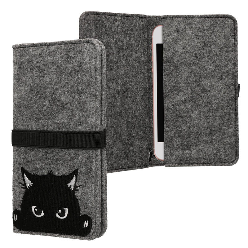 kwmobile Pouch for Smartphones with Elastic Band Mobile Phone Protective Pouch Compass Vintage 16.0 x 8.0 cm Inner Dimensions