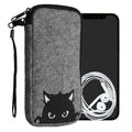 kwmobile Cell Phone Pouch for Smartphones - Felt Cell Phone Case - 16.5 x 8.9 cm Inner Dimensions