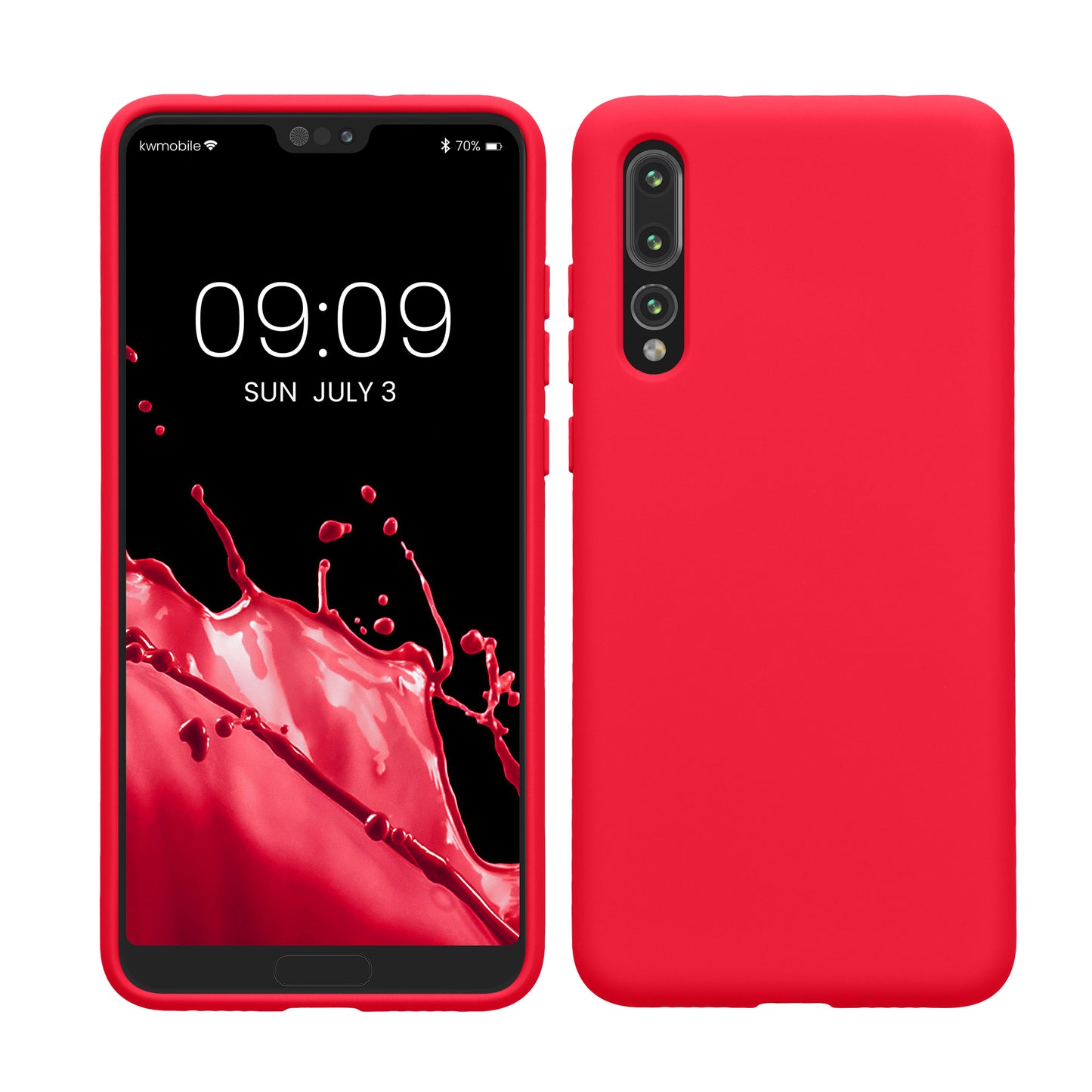 kwmobile Hülle kompatibel mit Huawei P20 Pro Hülle - gummierte TPU Silikon Handyhülle - Schutzhülle für kabelloses Laden - Case in Neon Pink Neon Pink  
