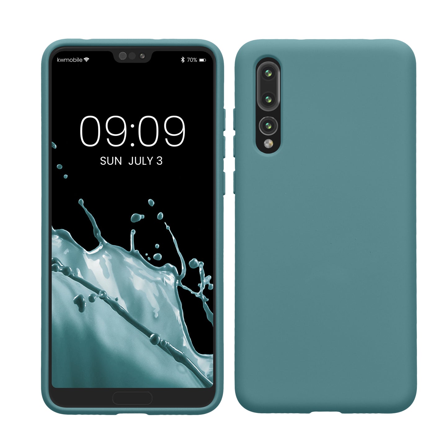 kwmobile Hülle kompatibel mit Huawei P20 Pro Hülle - gummierte TPU Silikon Handyhülle - Schutzhülle für kabelloses Laden - Case in Arctic Night Arctic Night  