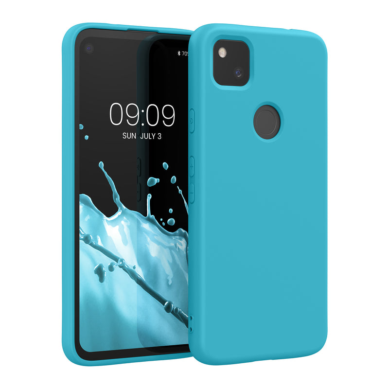 kwmobile Case Compatible with Google Pixel 4a Case Rubberized Silicone Phone Case Protective Cover for Wireless Charging Case