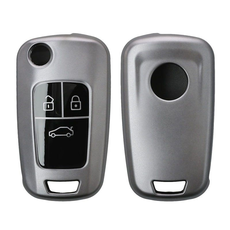 kwmobile Car Key Cover Compatible with Opel 3-Button Flip Car Key - Silicone Protective Cover