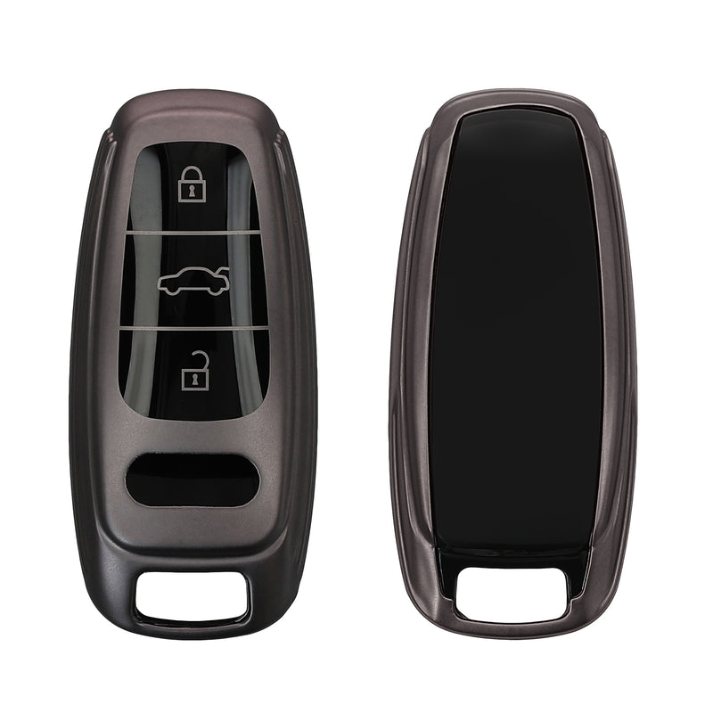 kwmobile Car Key Cover Compatible with Audi A6 A7 A8 Q7 Q8 3-Button Keyless Car Key - Silicone Cover