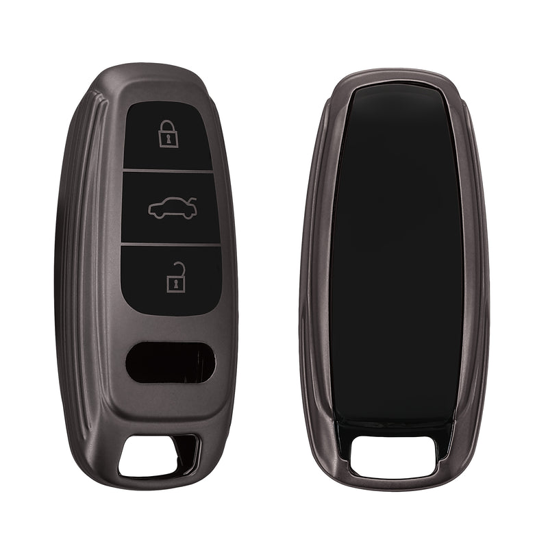 kwmobile Car Key Cover Compatible with Audi A6 A7 A8 Q7 Q8 3-Button Keyless Car Key - Silicone Cover