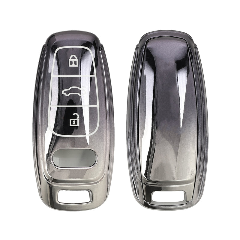 kwmobile Car Key Cover Compatible with Audi A6 A7 A8 Q7 Q8 3-Button Keyless Car Key - Silicone Cover