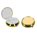kwmobile Pill Box with 3 Compartments - 5.2 x 1.7cm - Round Tablet Box - Container