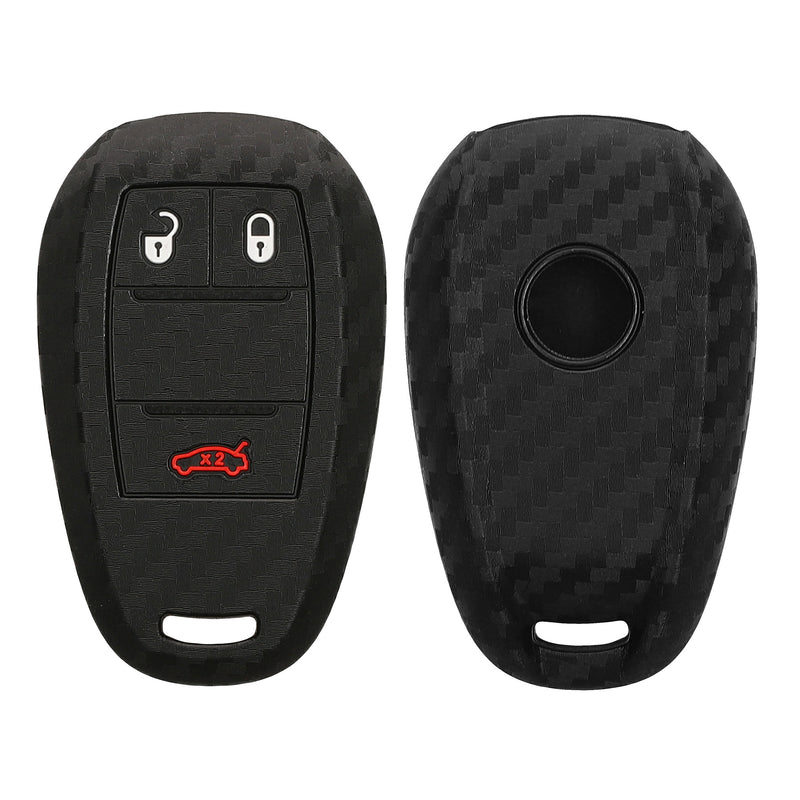 kwmobile Car Key Cover compatible with Alfa Romeo 3-Button Smart Key - Key Fob Cover Italy Stripes Black