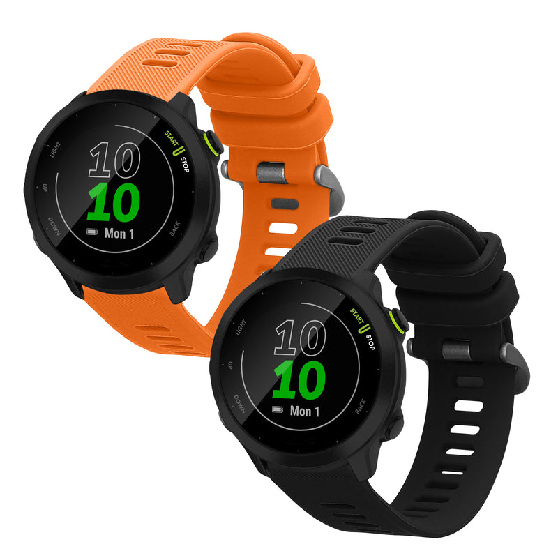 kwmobile Watch Strap for Garmin Forerunner 55 / Forerunner 165 / 245 / 645 / 570 42mm Strap Fitness Tracker Band Set Replacement Strap Smartwatch