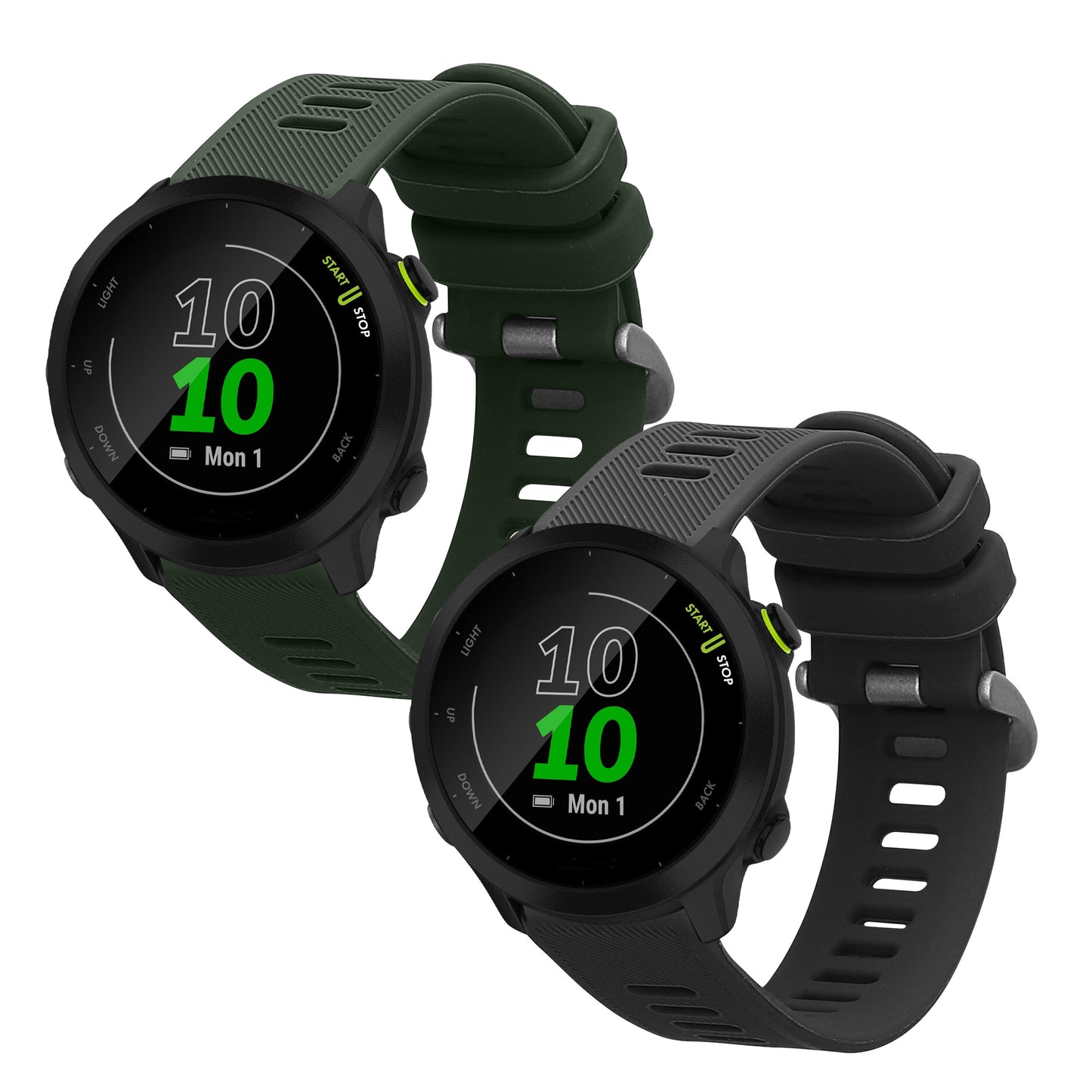 kwmobile Watch Strap for Garmin Forerunner 55 / Forerunner 165 / 245 / 645 / 570 42mm Strap Fitness Tracker Band Set Replacement Strap Smartwatch