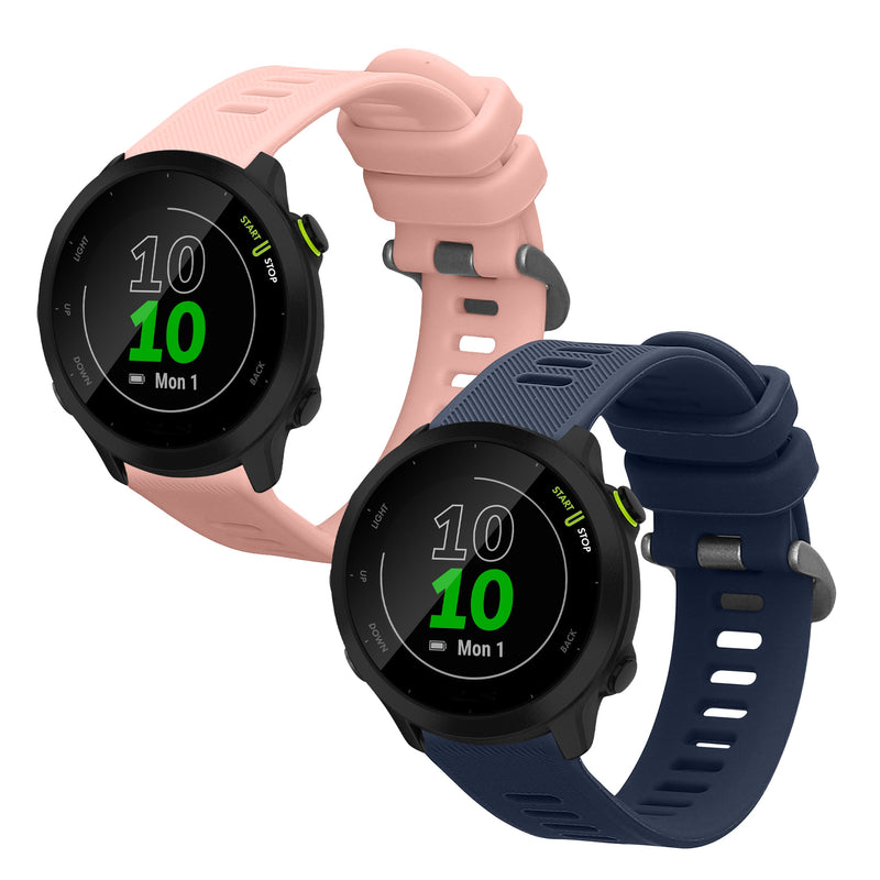 kwmobile Watch Strap for Garmin Forerunner 55 / Forerunner 165 / 245 / 645 / 570 42mm Strap Fitness Tracker Band Set Replacement Strap Smartwatch