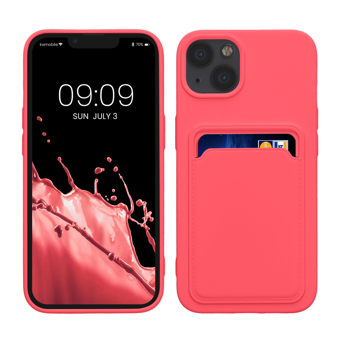kwmobile Case Compatible with Apple iPhone 13 - Card Slot Phone Cover