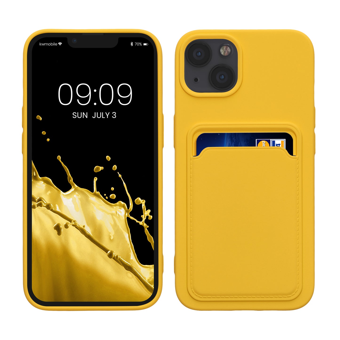 kwmobile Case Compatible with Apple iPhone 13 - Card Slot Phone Cover