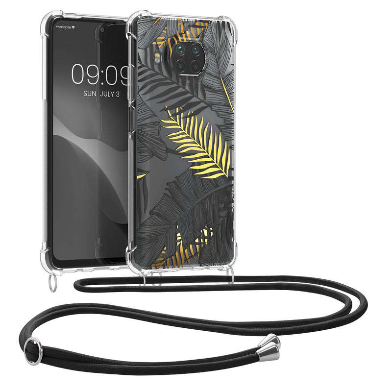 kwmobile Necklace Case compatible with Xiaomi Mi 10T Lite Silicone Cover with Lanyard Transparent Magnolias