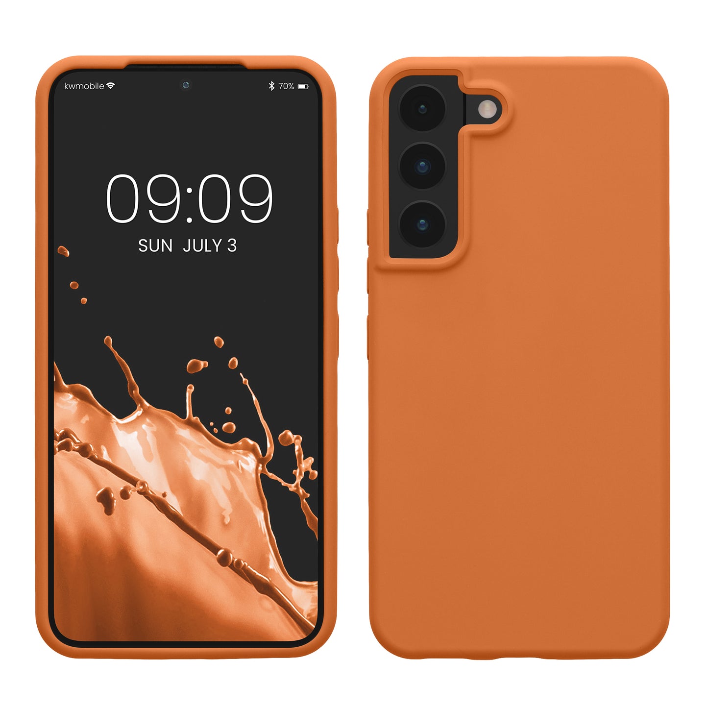 kwmobile Protective Cover compatible with Samsung S22 Case Silicone Case Phone Cover Soft Surface Wireless Charging