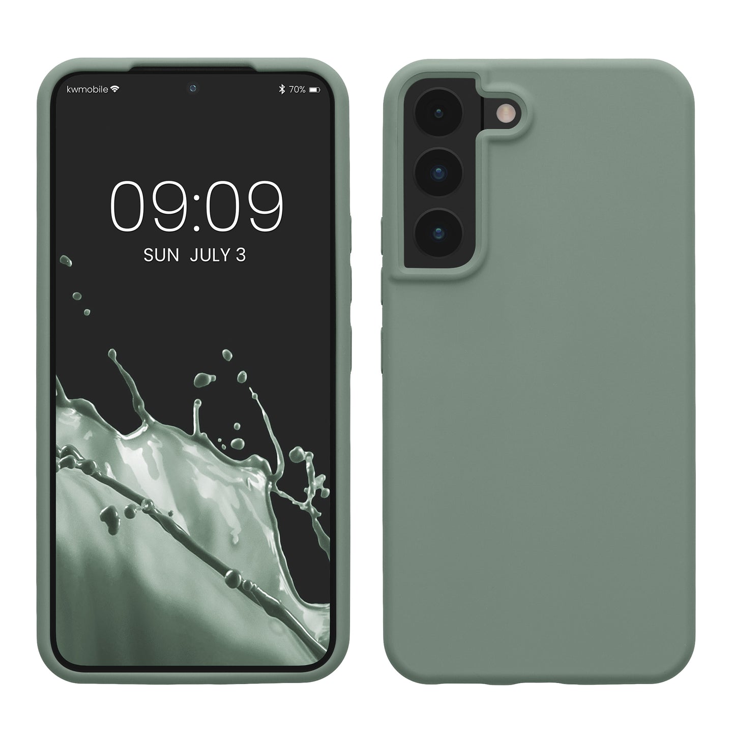 kwmobile Protective Cover compatible with Samsung S22 Case Silicone Case Phone Cover Soft Surface Wireless Charging