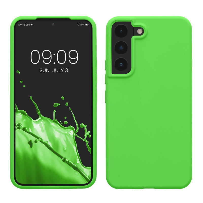 kwmobile Protective Cover compatible with Samsung S22 Case Silicone Case Phone Cover Soft Surface Wireless Charging