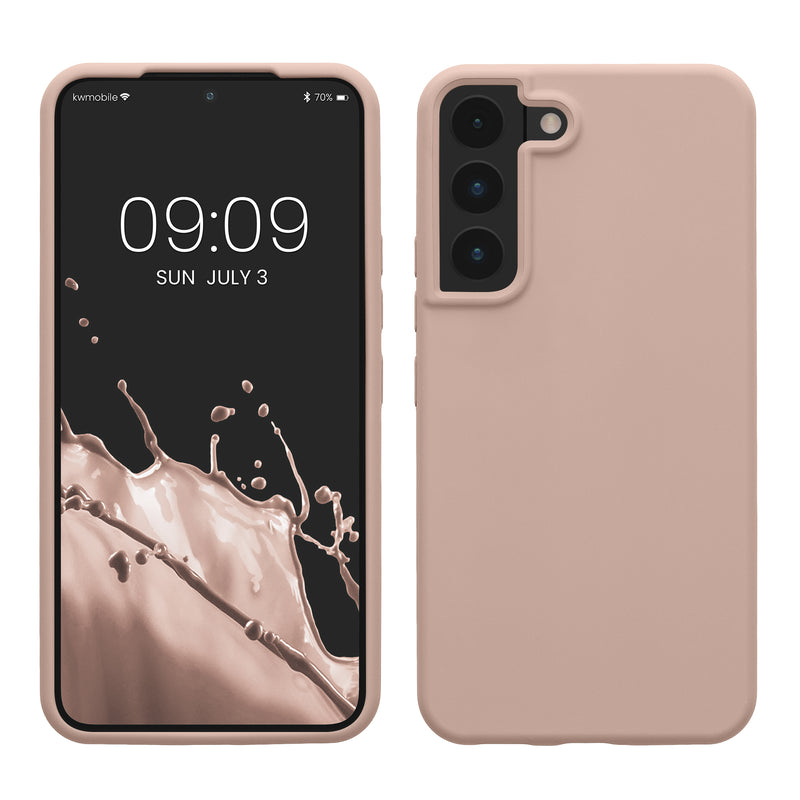 kwmobile Protective Cover compatible with Samsung S22 Case Silicone Case Phone Cover Soft Surface Wireless Charging