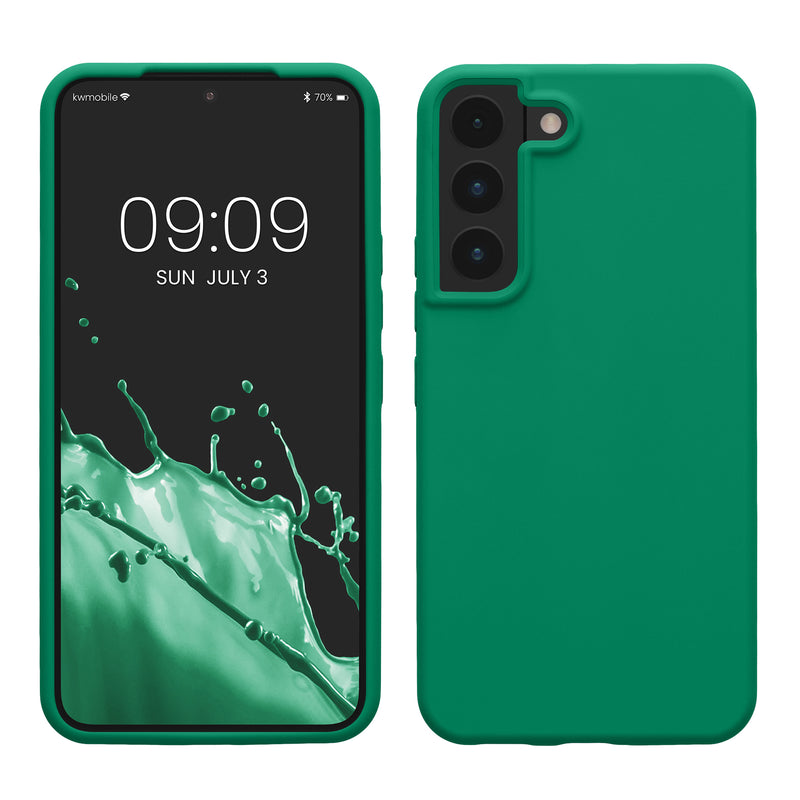 kwmobile Protective Cover compatible with Samsung S22 Case Silicone Case Phone Cover Soft Surface Wireless Charging