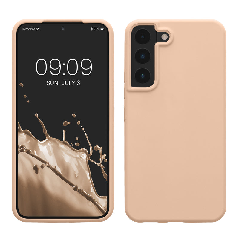 kwmobile Protective Cover compatible with Samsung S22 Case Silicone Case Phone Cover Soft Surface Wireless Charging