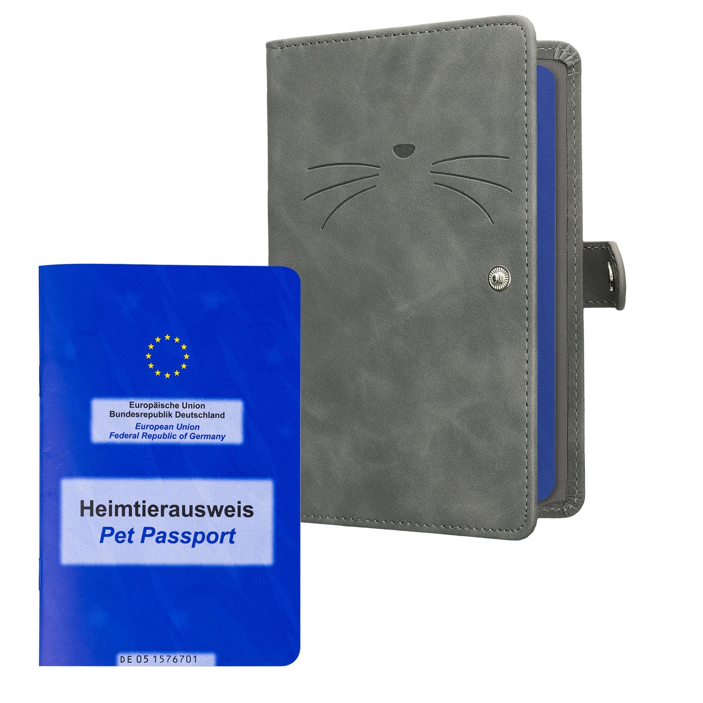 kwmobile Pet Passport Cover for Animals Protective Sleeve for EU Pet Passport Pet Vaccination Card Cover Faux Leather