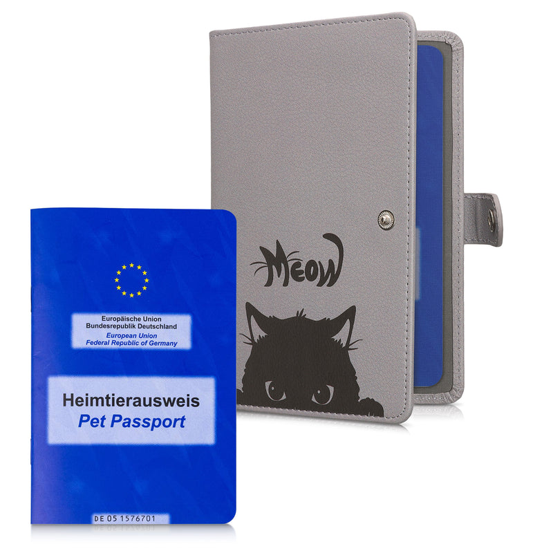 kwmobile Pet Passport Cover for Animals Protective Sleeve for EU Pet Passport Pet Vaccination Card Cover Faux Leather