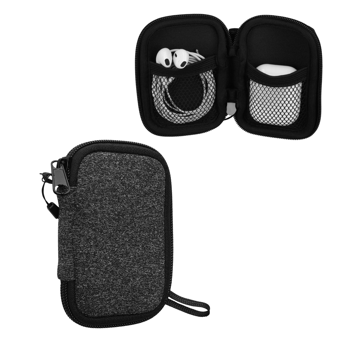 kwmobile In-Ear Headphone Case compatible with in-ear Headphones - Cover Case - 6 x 9 cm Inner Dimensions - Pouch