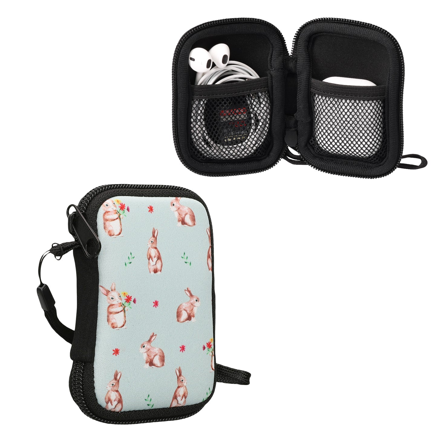 kwmobile In-Ear Headphone Case compatible with in-ear Headphones - Cover Case - 6 x 9 cm Inner Dimensions - Pouch