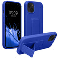 kwmobile Cell Phone Case for Apple iPhone 13 with Finger Holder and Stand Protective Cover
