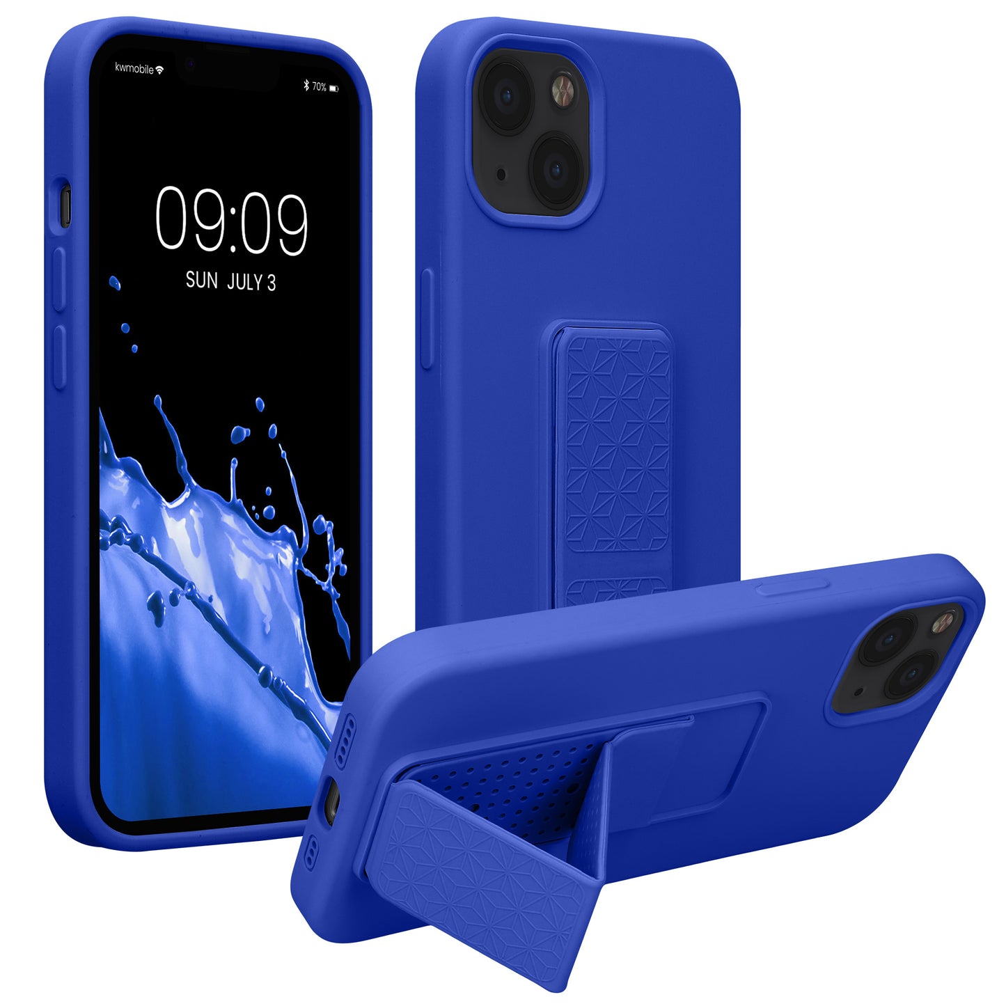 kwmobile Cell Phone Case for Apple iPhone 13 with Finger Holder and Stand Protective Cover