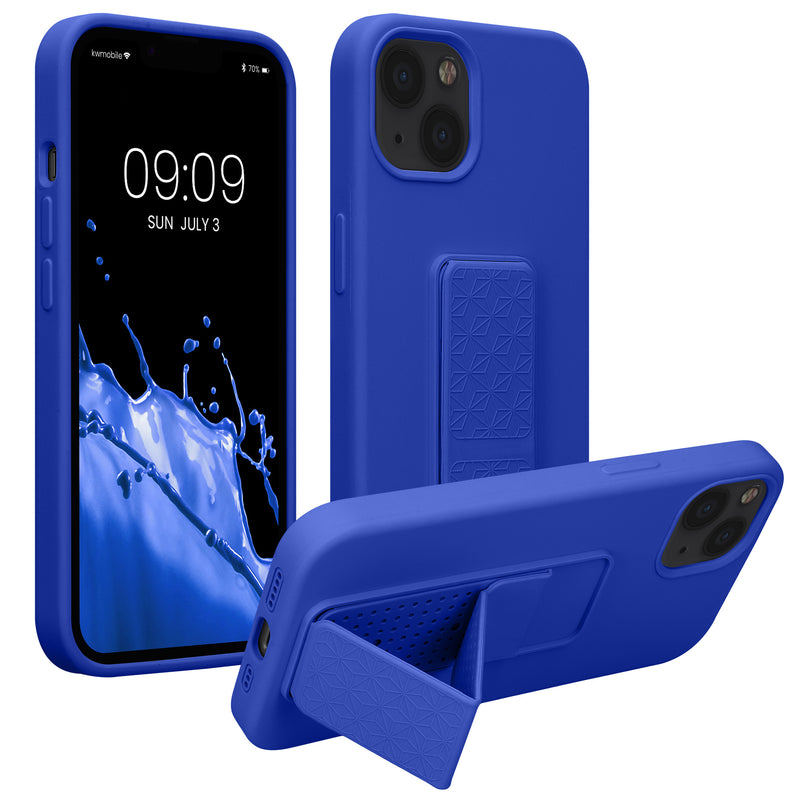 kwmobile Cell Phone Case for Apple iPhone 13 with Finger Holder and Stand Protective Cover