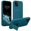 kwmobile Cell Phone Case for Apple iPhone 13 with Finger Holder and Stand Protective Cover