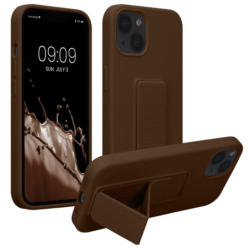 kwmobile Cell Phone Case for Apple iPhone 13 with Finger Holder and Stand Protective Cover