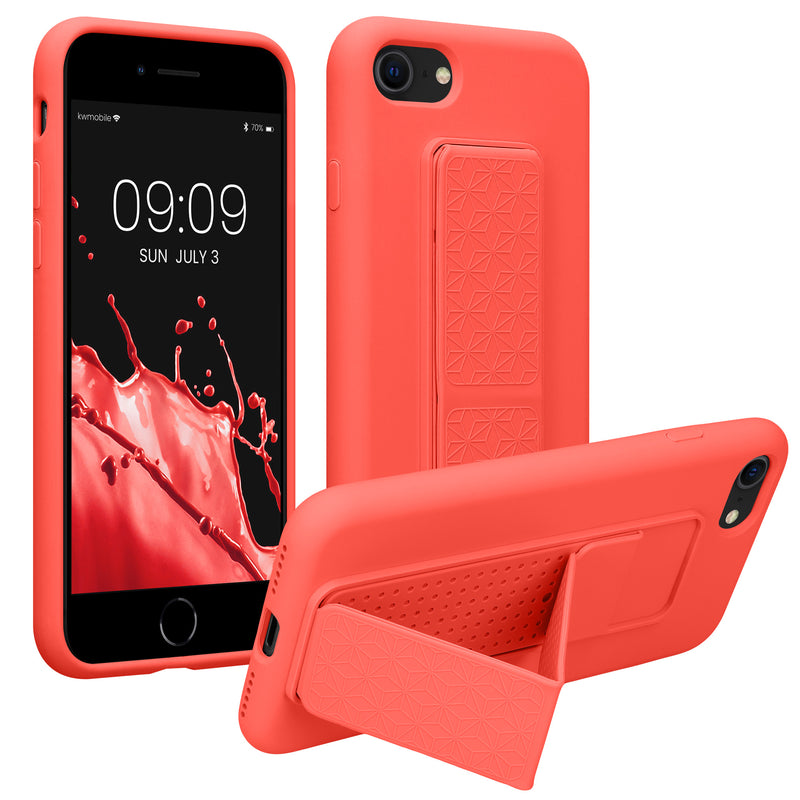 kwmobile Phone Case for Apple iPhone SE (2022) / SE (2020) / 8 / 7 Cover with Finger Holder and Stand Protective Case