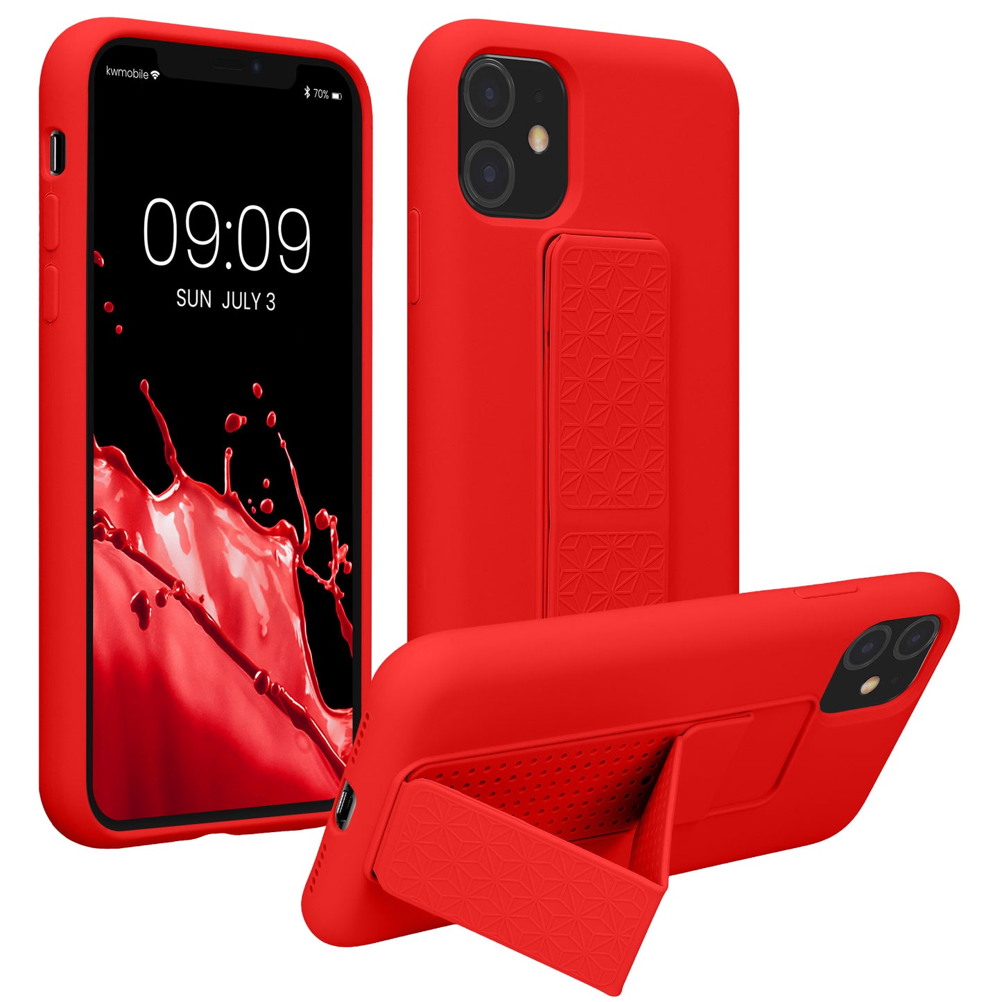 kwmobile Cell Phone Case for Apple iPhone 11 with Finger Holder and Stand Protective Cover