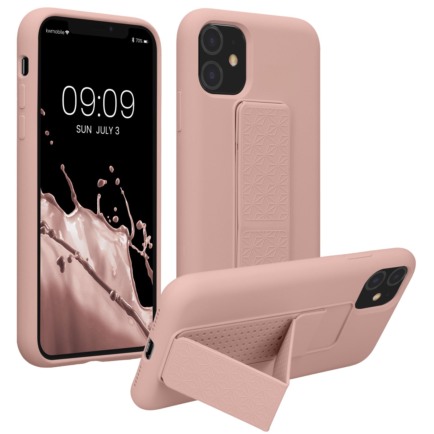 kwmobile Cell Phone Case for Apple iPhone 11 with Finger Holder and Stand Protective Cover