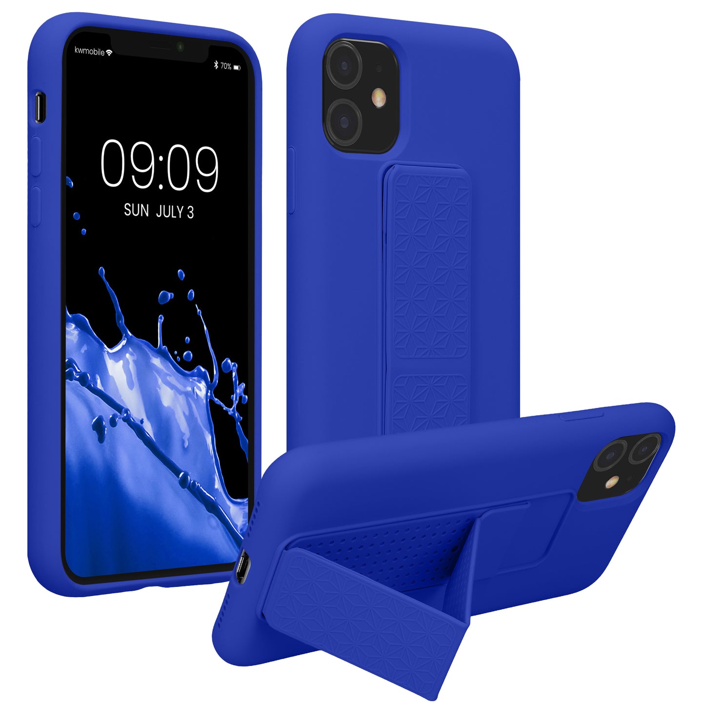 kwmobile Cell Phone Case for Apple iPhone 11 with Finger Holder and Stand Protective Cover