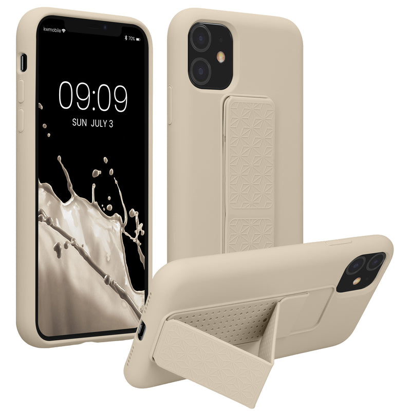 kwmobile Cell Phone Case for Apple iPhone 11 with Finger Holder and Stand Protective Cover